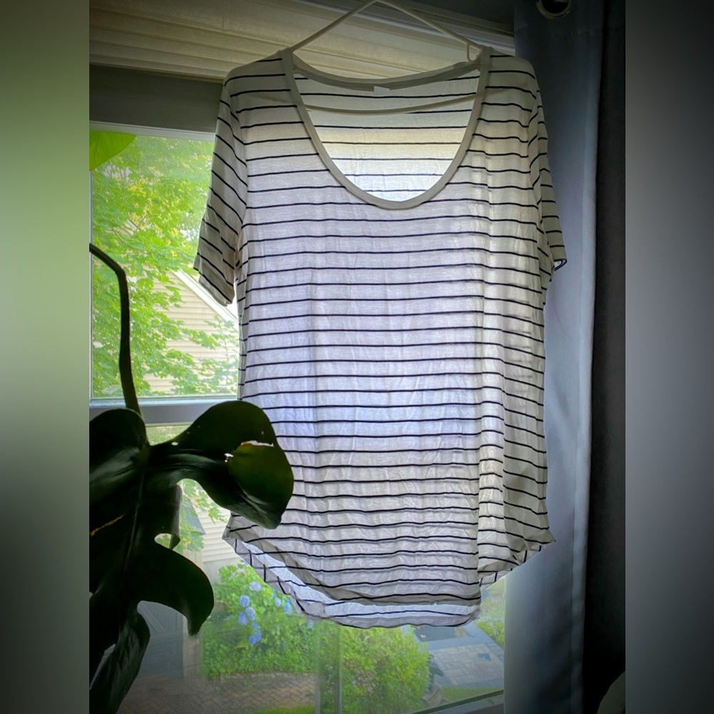 Old Navy Striped Black and White Top